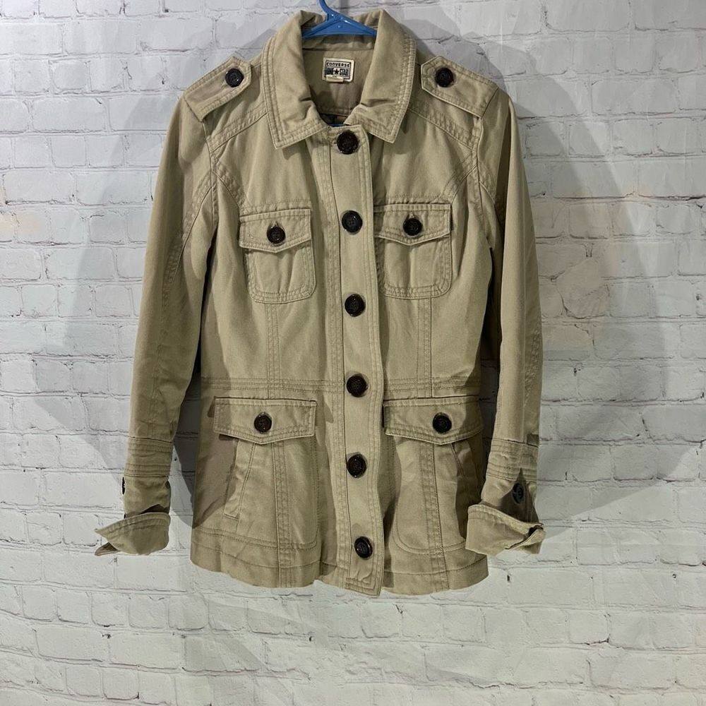 Converse One Star Khaki Denim Military Style Jacket